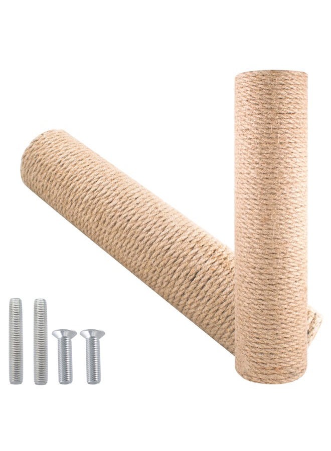 MiDube 2 Pack Cat Scratching Posts Jute Rope Replacement Refill Accessories for Cats Tower Kittens Scratch Pole Perch Interactive Toys Carpeted Furniture Scratching Deterrent Tree Indoor or Wall 12 " - Image 1