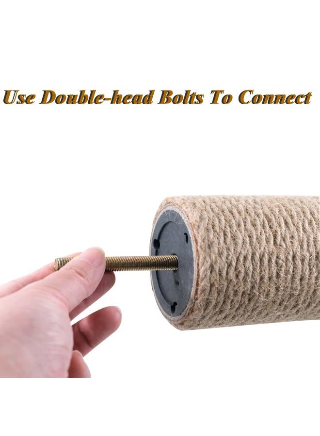 MiDube 2 Pack Cat Scratching Posts Jute Rope Replacement Refill Accessories for Cats Tower Kittens Scratch Pole Perch Interactive Toys Carpeted Furniture Scratching Deterrent Tree Indoor or Wall 12 " - Image 3