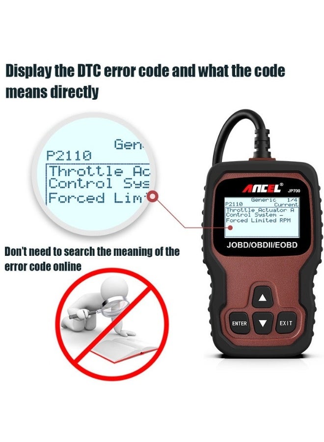 أنسيل جيه بي 700 قارئ ماسحة أكواد المحرك EOBD OBDII OBD JOBD - Image 3