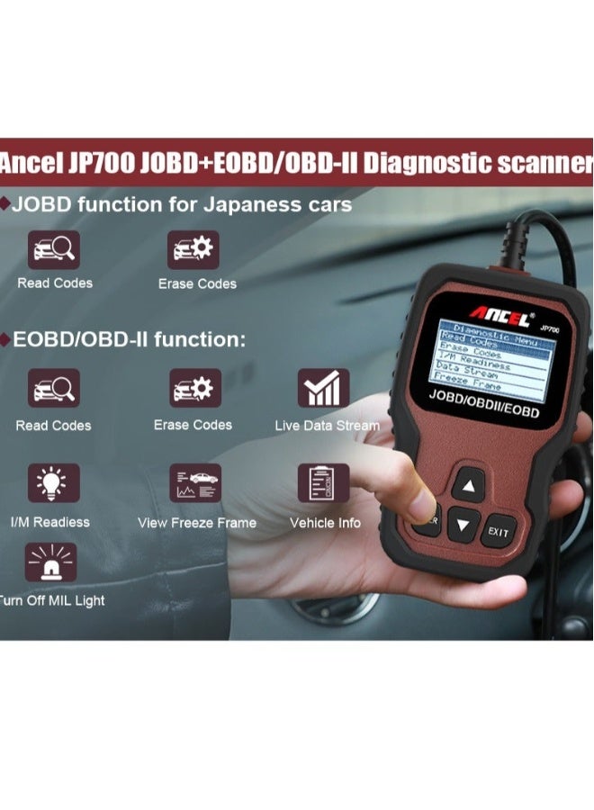 أنسيل جيه بي 700 قارئ ماسحة أكواد المحرك EOBD OBDII OBD JOBD - Image 5