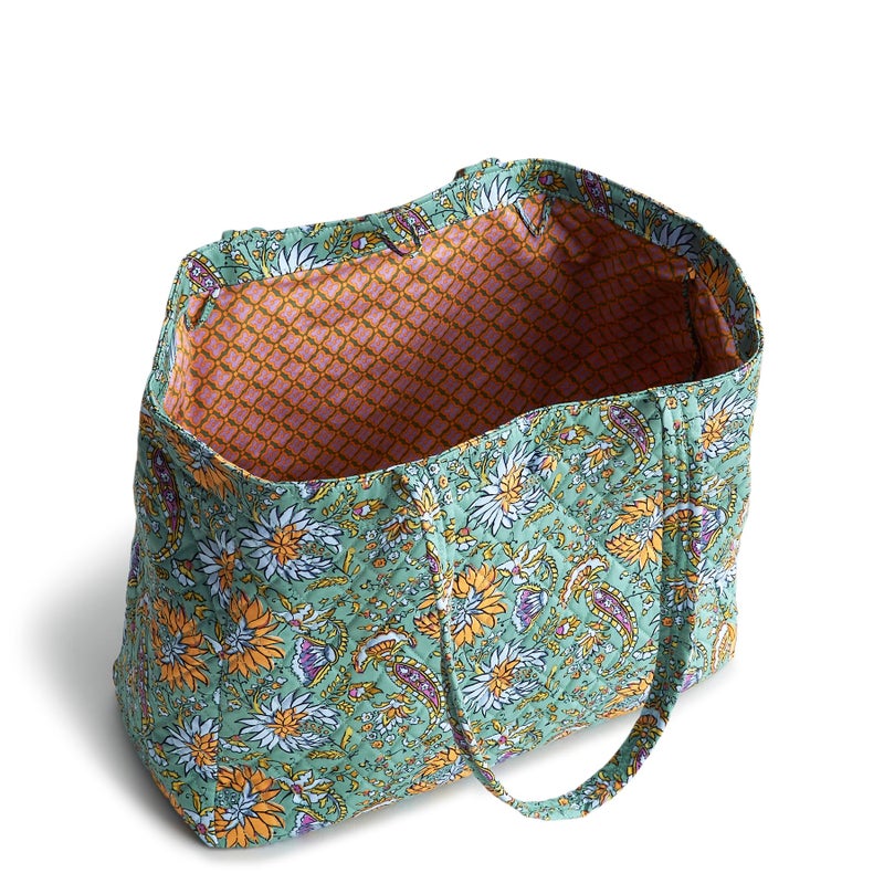 Vera Bradley Women's Premium Cotton Hathaway Tote, Gemstone Paisley, One Size - Image 5