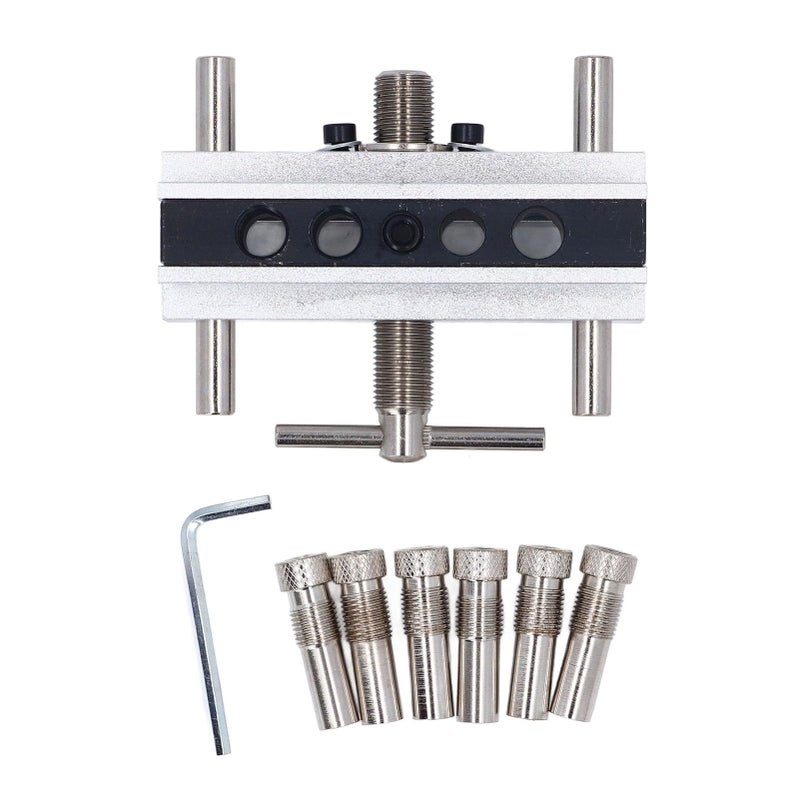 Self Centering Doweling Jig Kit With 6 Bushings Adjustable Width 0 4 To 2 4 Inches Silver - Image 2