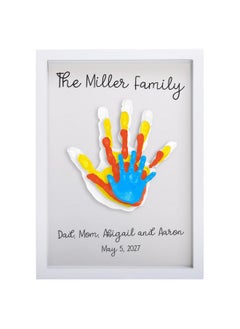 pearhead Clear Family Handprint Frame, Diy Art Print Keepsake, Home Decor, Gift For New And Expecting Parents, 4 Paint Colors Included  - Image 1