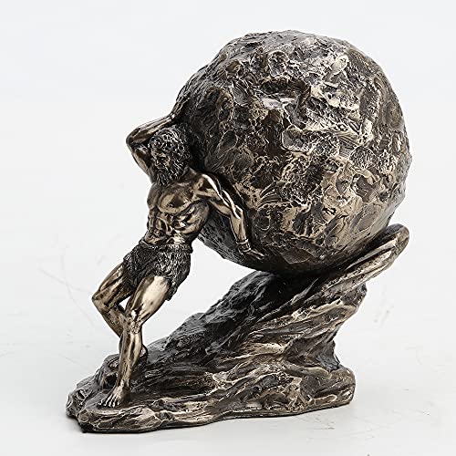 Veronese Design 4 38 Inch Tall Sisyphus Rolling The Boulder Cold Cast Bronzed Resin Greek Roman Sculpture Collectible Figurine - Image 1