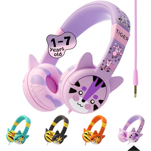 Kidrox Wired Toddler Headphones for 1-7 Years Old — 85dB Volume Limited Baby Headphones for Plane and Car Travel — Children Headset for Airplane, iPad and Tablet, Kids Headphone with Cord for Children - Image 1