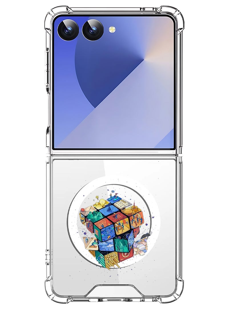 Theodor Magnetic Case for Samsung Galaxy Z Flip 7 Compatible with MagSafe Wireless Charging, Shockproof Phone Bumper Cover Cube - Image 1