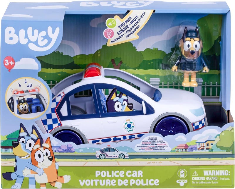 BLUEY S14 Police Car Toy – Includes Police Vehicle with Lights & Sounds, Policeman Figure, Sticker Set, Interactive Kids Toy, Recreate Moments from “The Sign” Episode - Image 2