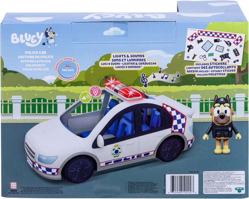 BLUEY S14 Police Car Toy – Includes Police Vehicle with Lights & Sounds, Policeman Figure, Sticker Set, Interactive Kids Toy, Recreate Moments from “The Sign” Episode - Image 3