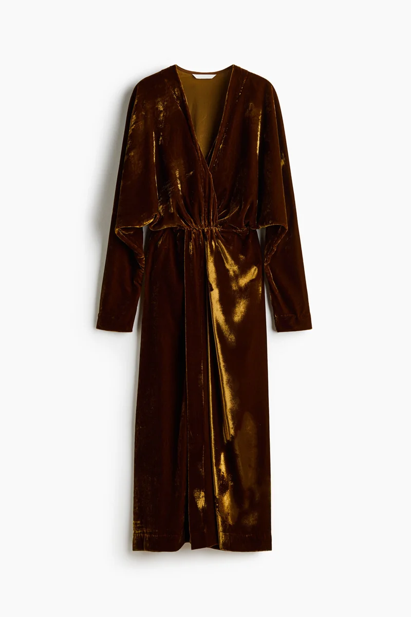 Velvet wrap dress