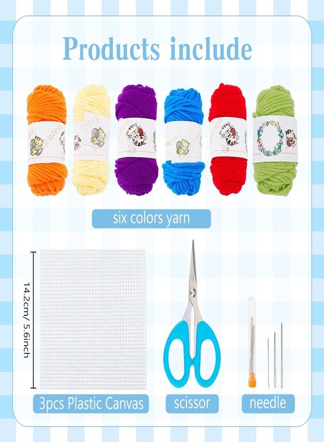 FREEBLOSS DIY Rainbow Canvas Bookmark Kit - 8 Set Plastic Mesh Canvas Sheets Cross Stitch Sheets for Crafts Reading Gifts - Image 2
