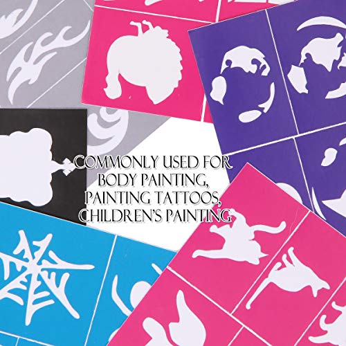 Apol Reusable Face and Body Paint Stencils Kit,Tattoo Stencils,Glitter Temporary Tattoos for Kids School Show Birthdays Halloween Christmas Party - Image 3