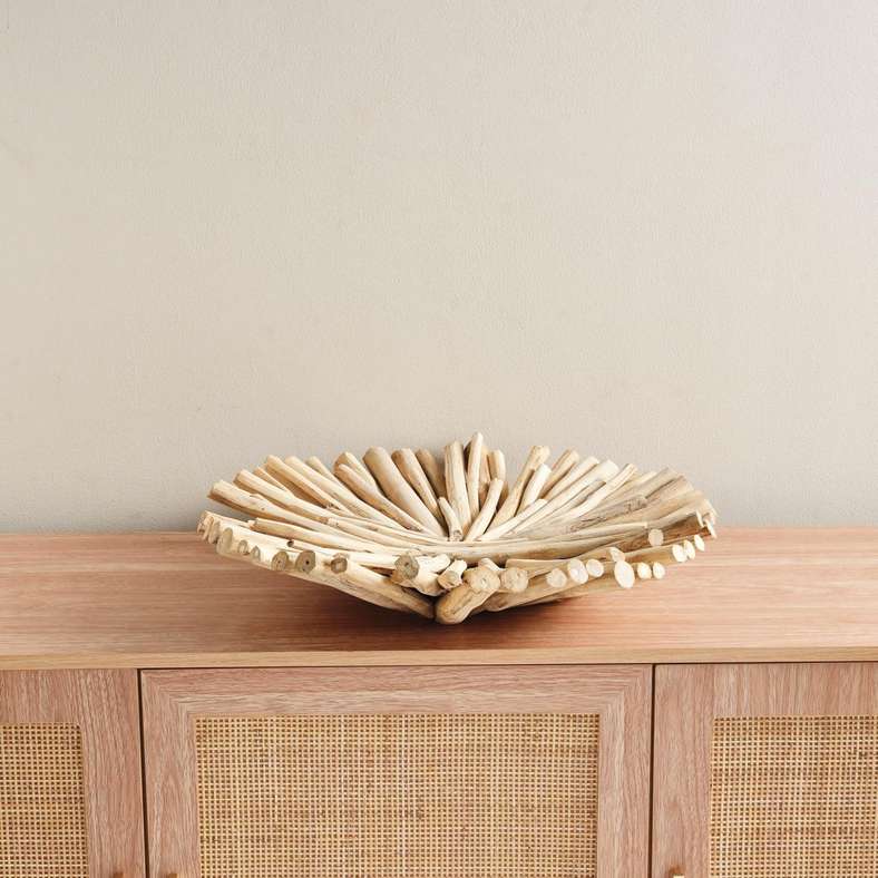 Pan Home Natural Drift Teak Wood Decor Platter - 50x50x13cm - Image 3