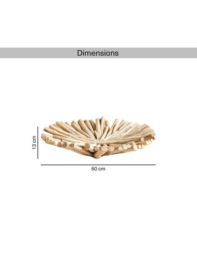 Pan Home Natural Drift Teak Wood Decor Platter - 50x50x13cm - Image 5