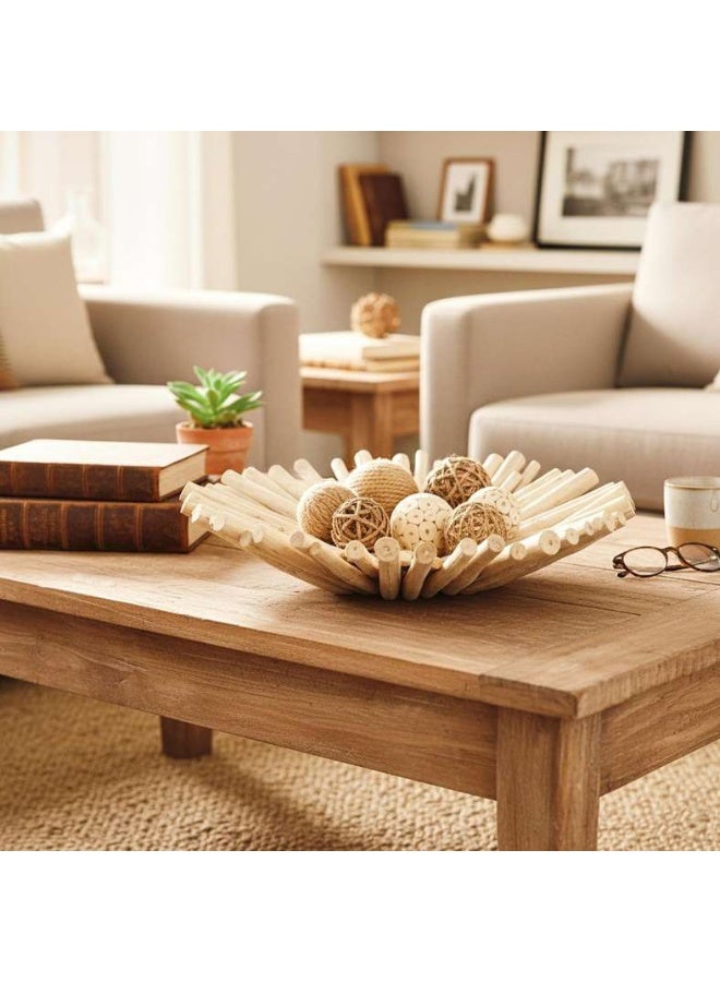 Pan Home Natural Drift Teak Wood Decor Platter - 50x50x13cm - Image 1