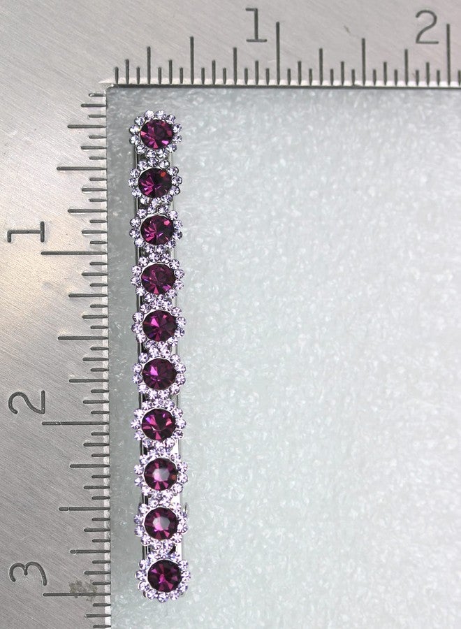 Faship Gorgeous Purple Crystal Floral Small Alligator Hair Clip - Image 3