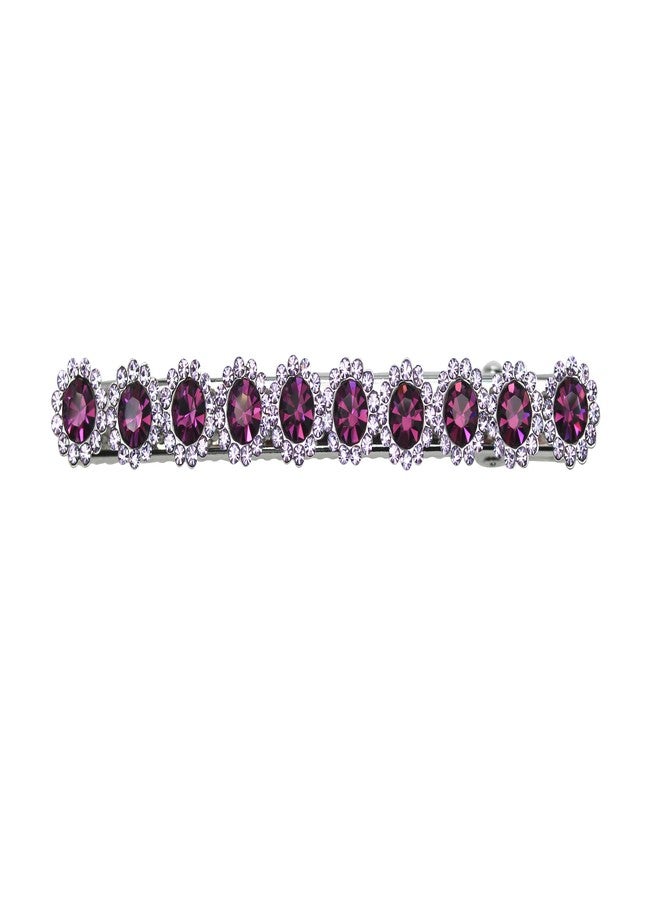Faship Gorgeous Purple Crystal Floral Small Alligator Hair Clip - Image 1