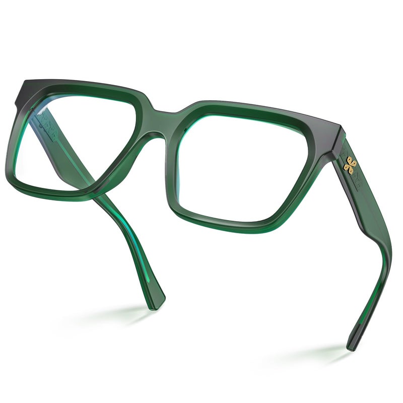 VISOONE Rectangle TR90 Blue Light Blocking Glasses Computer Eyewear with Preppy Look for Women and Men Cougar