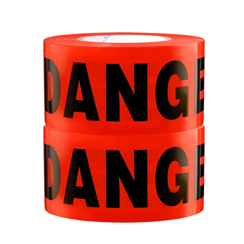 TopSoon Caution Barricade Tape Non-Adhesive Barrier Tape Construction Halloween Party Decoration (2Pack Danger Tape, 1000 Feet) - Image 1