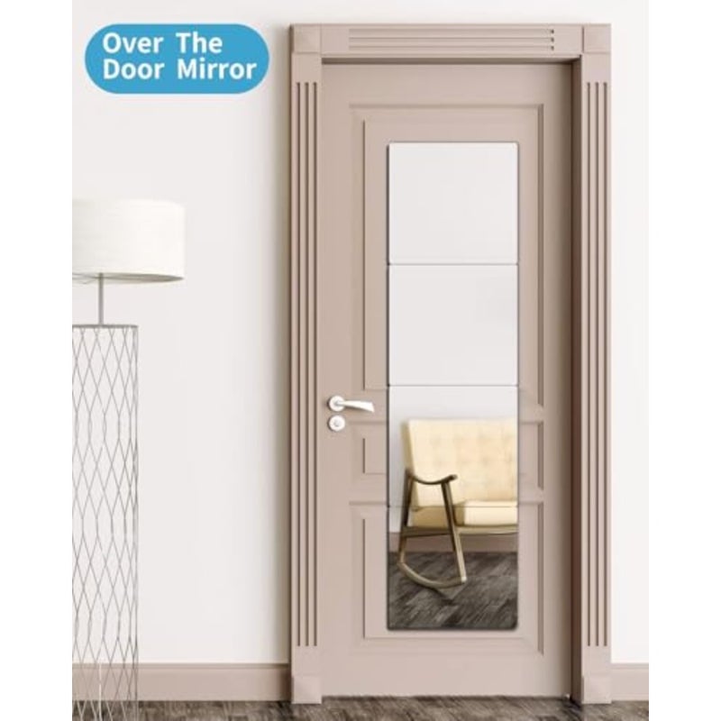 Shatterproof Wall Mirror, 4 Pcs 30cmX30cm Plexiglass Gym Mirrors, Full Length Extra Thick Workout Mirrors Safe for Home, Self Adhesive Frameless Wall Mirror for Bedroom, Living Room - Image 5