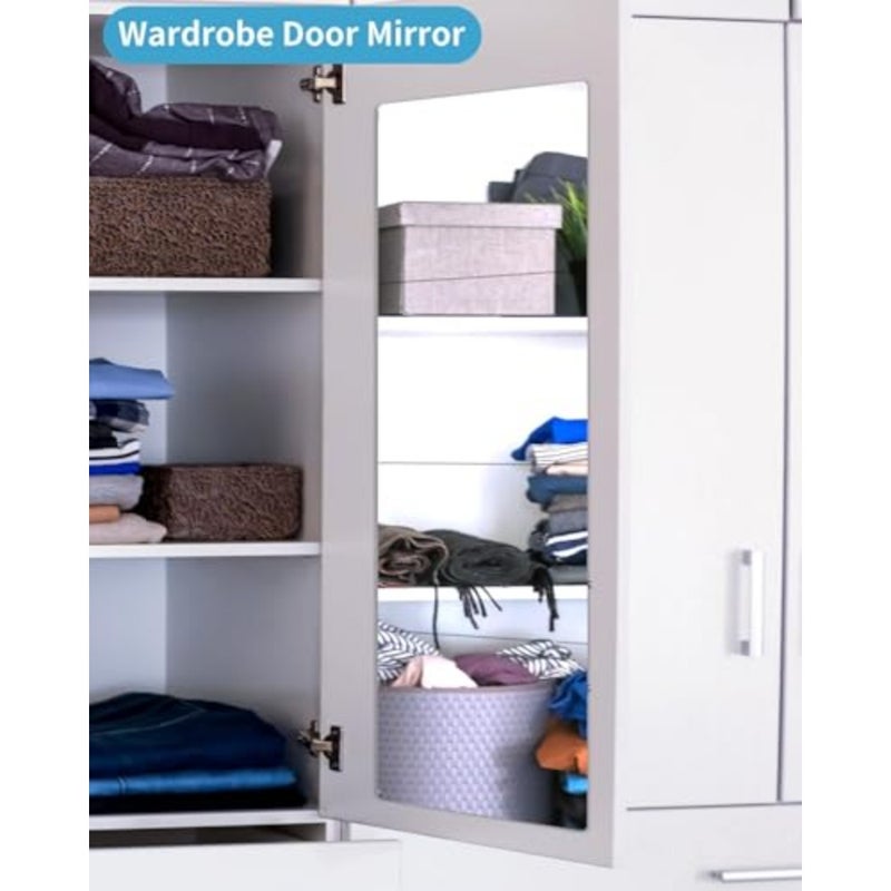 Shatterproof Wall Mirror, 4 Pcs 30cmX30cm Plexiglass Gym Mirrors, Full Length Extra Thick Workout Mirrors Safe for Home, Self Adhesive Frameless Wall Mirror for Bedroom, Living Room - Image 4