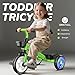 Umatoll Tricycle for Toddlers 25 Year Old Ajustable Toddler Bike Outdoor Toys Birthday Gift for Boy Girl Age 24 Trike with Light up Wheels Green - Image 4