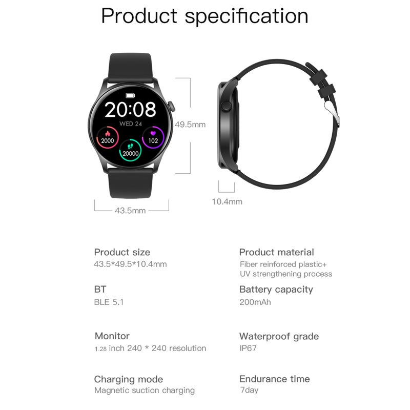 COLMI SKY 8 Smart Bracelet 1.28'' TFT Full-touch Screen Lightweight Body Health Monitor Custom Dial Multiple Sports Mode Long Endurance Compatible with Android iOS - Image 5