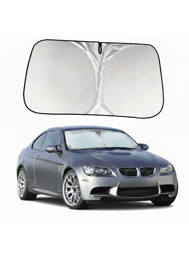 Premium Foldable Car Windshield Sunshade (145x80 cm) – Reflective UV & Heat Protection Visor, Keeps Car Interior Cool, Universal Fit for Cars, SUVs & Trucks, with Storage Pouch. - Image 1