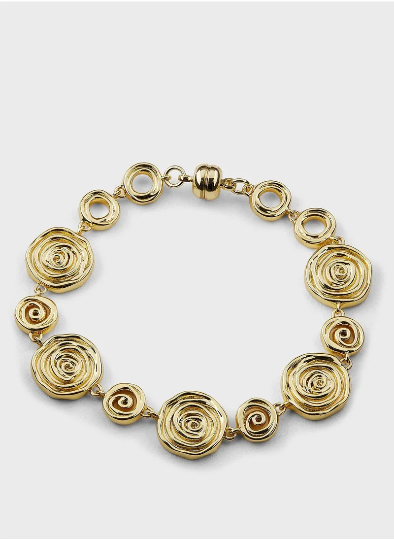 LUV AJ Rosette Coil Link Bracelets