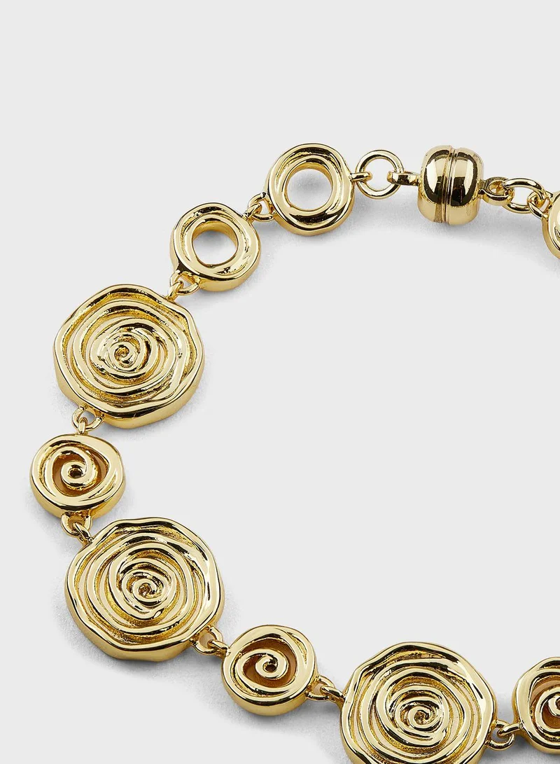 LUV AJ Rosette Coil Link Bracelets