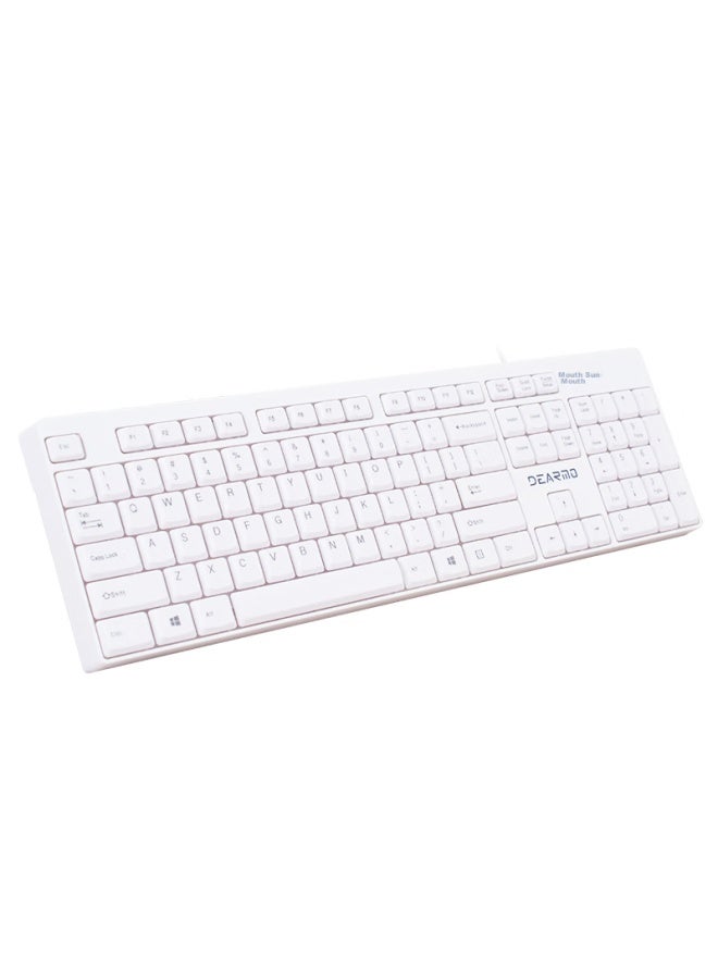 Dearmo Mk1900 Wired Keyboard And Mouse Set, Business Office Home Keyboard And Mouse Combo, Laptop Keyboard And Mouse Set, White, 1200 Dpi - Image 3