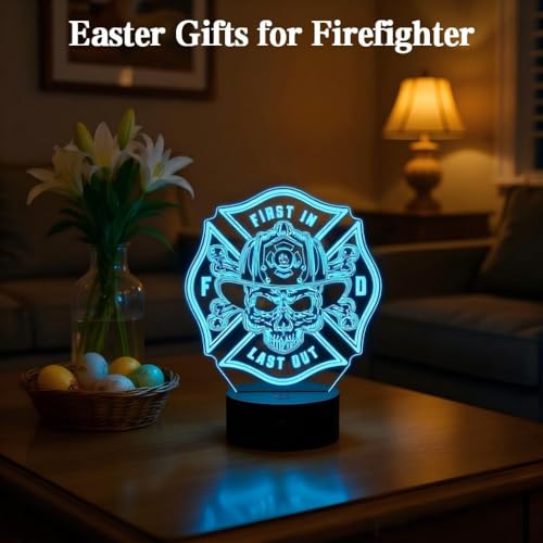 Anywin Firefighter Gifts Fire Fighter Gifts Men Fireman Night Light with 16 Colors Changing Timer Dimmer Creative Gifts for Easter Birthday Fathers Day Graduation Thank you for Firefighter Women - Image 3