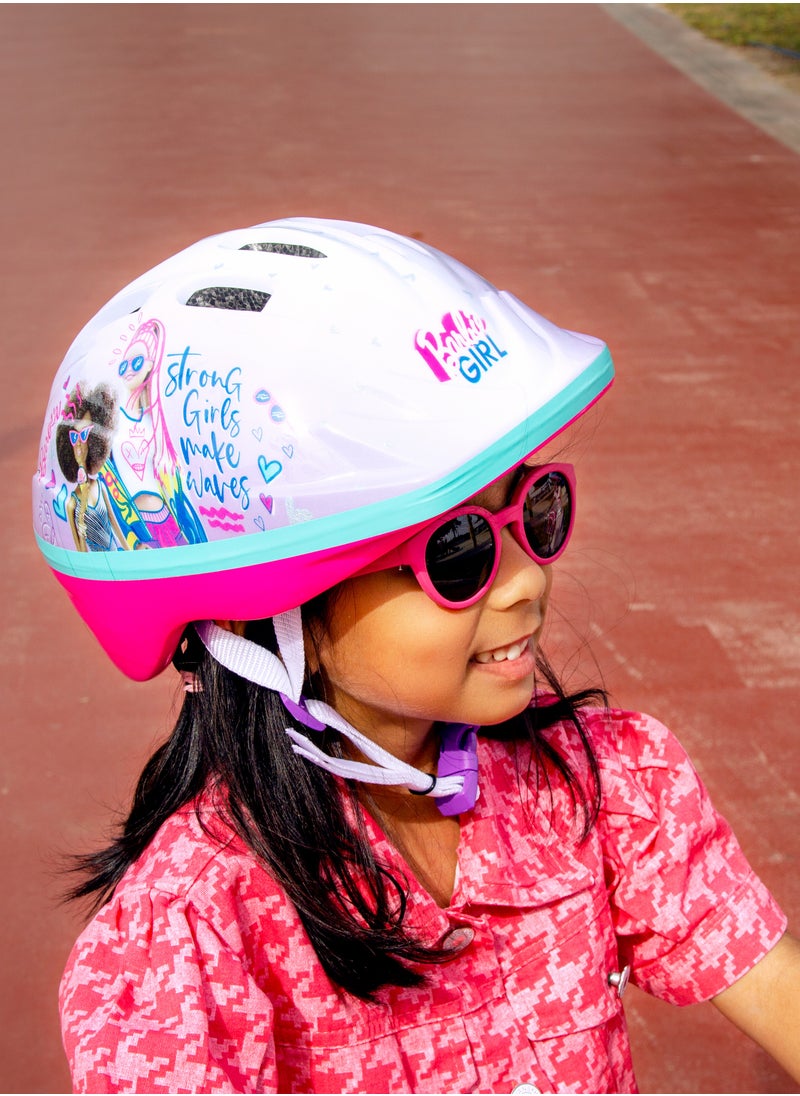 Spartan - Barbie Helmet – Barbie Themed Bike Helmet For Kids | Adjustable Fit, Superior Safety, And Cool Design | Perfect For Young Adventurers | Size M (50-52Cm) - Image 1