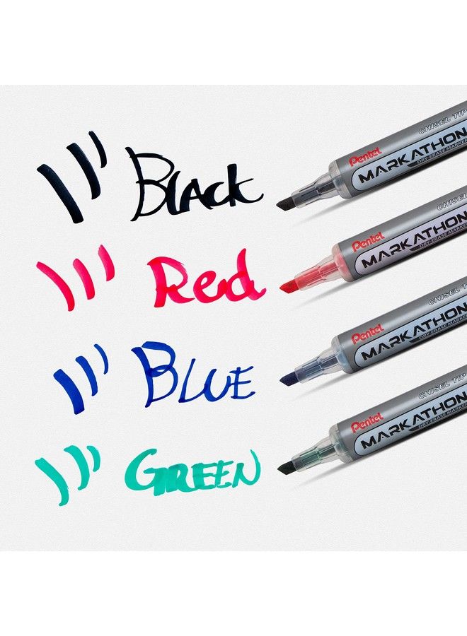 Pentel Markathon Pump Dry Erase Marker Chisel Tip Assorted Colors 4 Pack (Mwl6Sxbp4M) - Image 4
