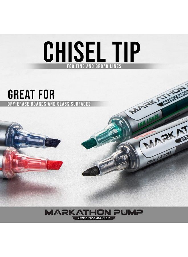 Pentel Markathon Pump Dry Erase Marker Chisel Tip Assorted Colors 4 Pack (Mwl6Sxbp4M) - Image 5