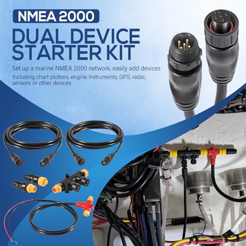 Bonbo NMEA 2000 Dual Device Starter Kit Backbone Cables Drop Cables Dual Tee Connector Terminators Kits IP67 Waterproof Stable Connection - Image 3