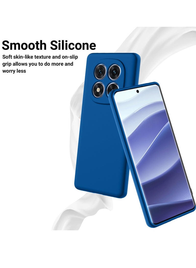 Wtech Xiaomi Redmi Note 14 Pro 5G 2024 Premium Soft Liquid Silicone Case Cover - Navy Blue - Image 4