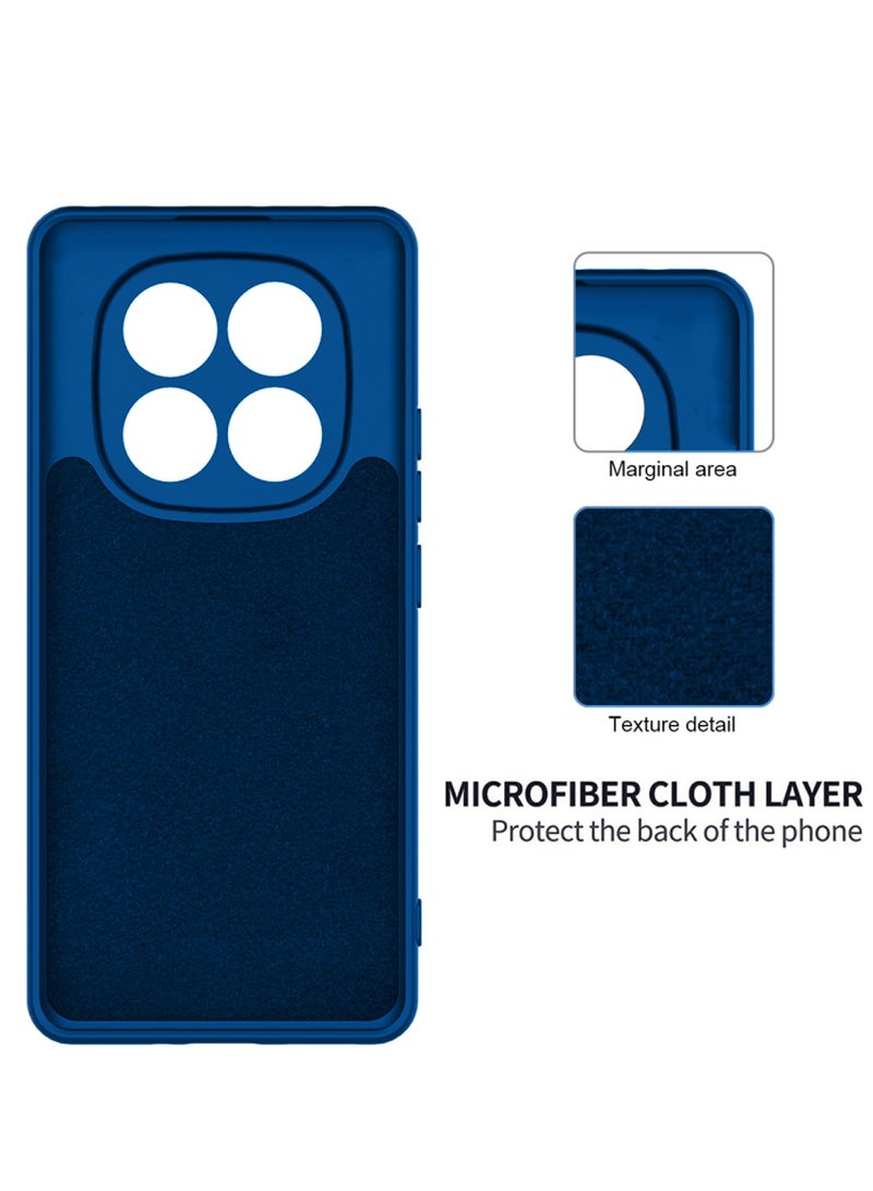 Wtech Xiaomi Redmi Note 14 Pro 5G 2024 Premium Soft Liquid Silicone Case Cover - Navy Blue - Image 5