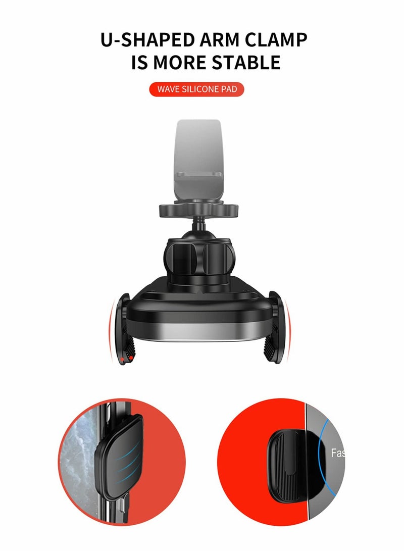 SOLARAE Car Phone Mount with Wireless Charger, 15W Qi Fast Charging, Auto-Clamping Car Charger for iPhone, Samsung - Image 4