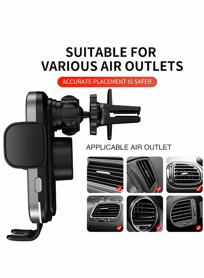 SOLARAE Car Phone Mount with Wireless Charger, 15W Qi Fast Charging, Auto-Clamping Car Charger for iPhone, Samsung - Image 5