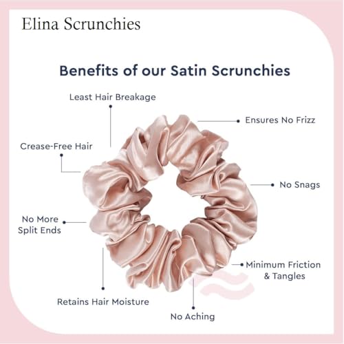 Elina 12 Pcs Premium Satin Silk Scrunchies Full Length for Less Hair fall Rubber Band Anti-breakage Hair Ties for Girls Best Gift For Mom, Sister And Girlfriend (12 Pcs Mix Colors) - Image 5