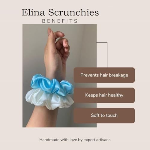 Elina 12 Pcs Premium Satin Silk Scrunchies Full Length for Less Hair fall Rubber Band Anti-breakage Hair Ties for Girls Best Gift For Mom, Sister And Girlfriend (12 Pcs Mix Colors) - Image 3