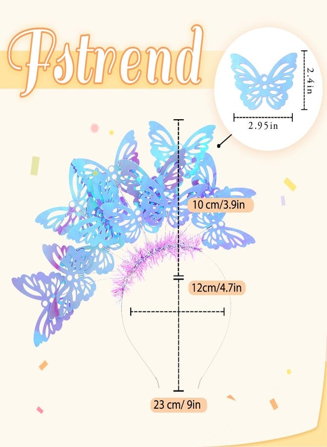 Fstrend Butterfly Sequins Headband, Sparkling Hairband Cosplay Crown for Women, Monarch Tea Party Fascinator Headpiece - Image 3