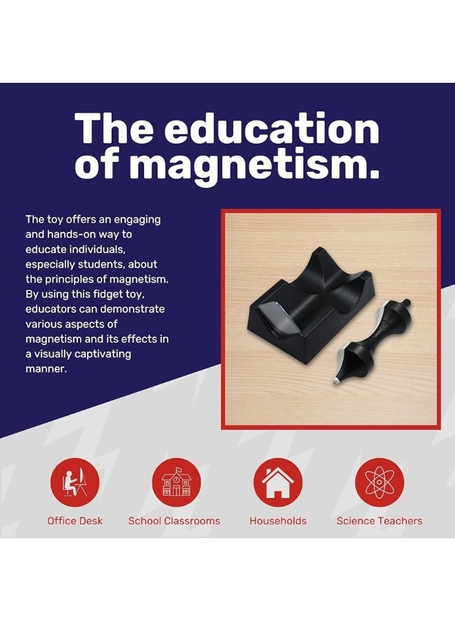 CMS Magnetics  Magic Levitating Spinning Top Spindle Fidget Toy for Office Desk or School Physics Display Demonstrating The Science Education of Magnetism Creative Gift Idea for Adults and Kids - Image 2
