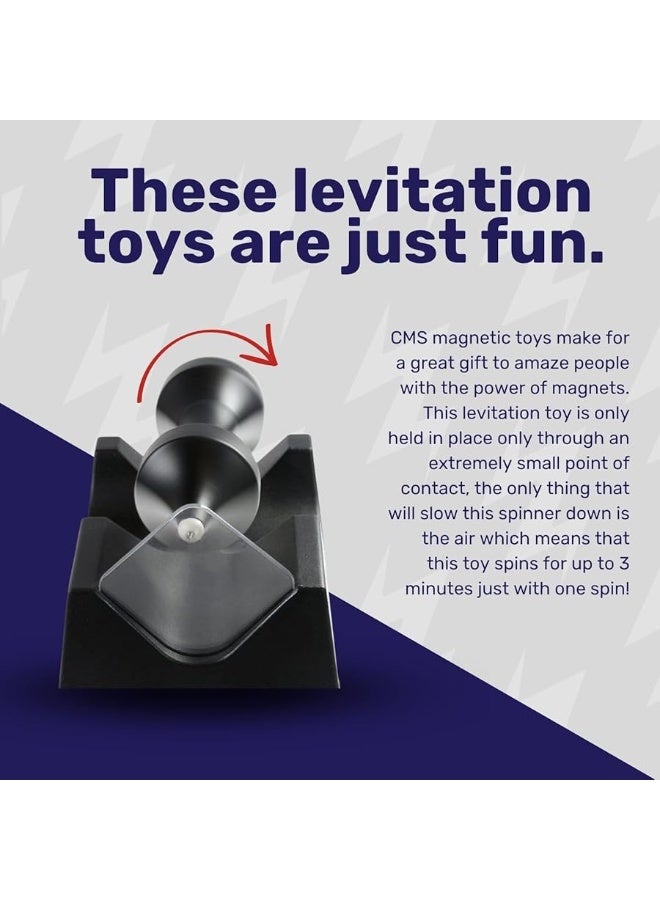 CMS Magnetics  Magic Levitating Spinning Top Spindle Fidget Toy for Office Desk or School Physics Display Demonstrating The Science Education of Magnetism Creative Gift Idea for Adults and Kids - Image 5