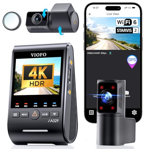 VIOFO A329S 4K 3 Channel Dash Cam 4K Front 2K Cabin Fisheye 210 2K Rear Power Saving Parking Mode WiFi 6 App Control AllChannel STARVIS 2 Sensors Supports up to 4TB SSD Storage - Image 1