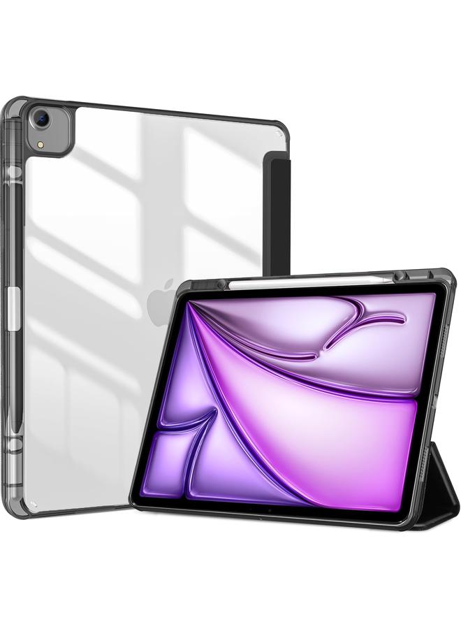 Procases For Ipad Air 13 Inch Case With Pencil Holder 2024 M2 And Ipad Pro 12.9 2022 6Th 2021 5Th 2020 4Th 2018 3Rd Case 2024 Ipad Air 13 Cover 13" Ipad Air Smart Folio For A2898 A2899 A2900 Black - Image 1