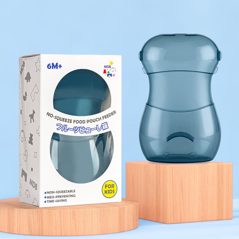 Fruit puree anti-extrusion box baby toddler complementary food bag children fruit puree bag fruit puree box juice yogurt complementary food box wholesale(Puree Anti-Squeeze Feeding Box-Blue) - Image 1
