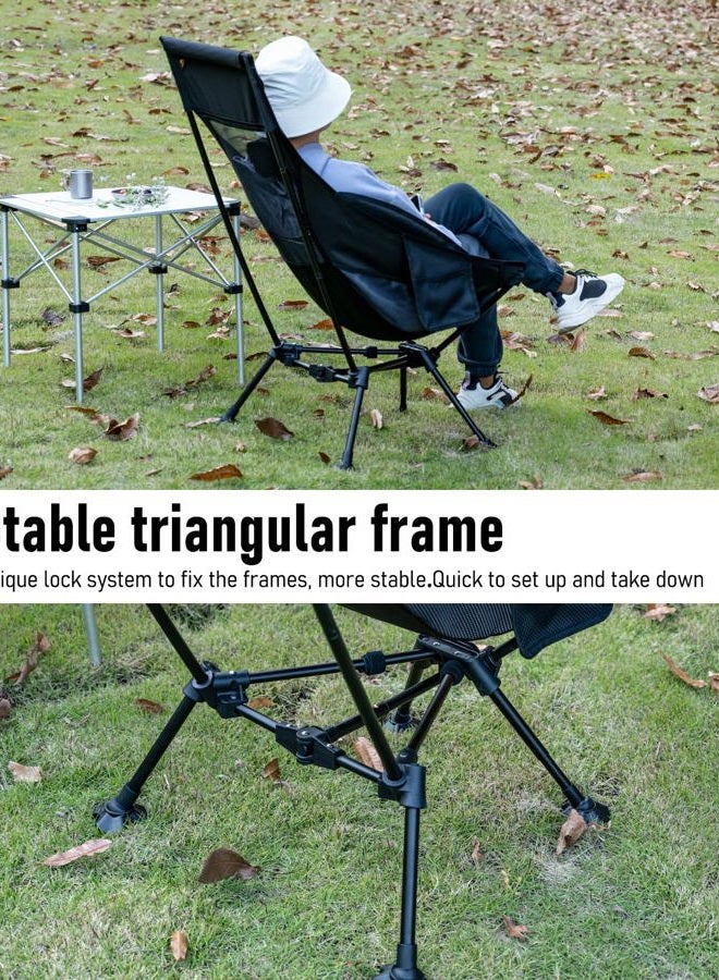 iClimb Ultralight Compact Folding Camping Beach Chair with Anti-Shrink Large Feet (Green - Triangular Frame High Backrest) - Image 4
