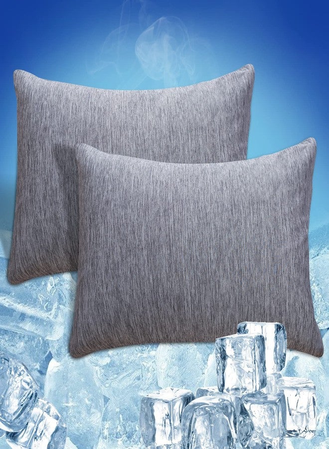 CHOSHOME Cooling Pillow Cases Zipper Pillow Covers Q-Max > 0.45 Zippered Pillowcases for Hot Sleepers, Soft, Breathable, Skin-Friendly, 2 Pack (Standard, 20" x 26", Grey) - Image 1