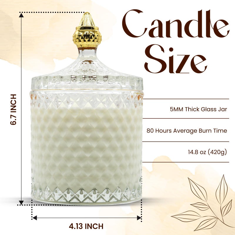 VIONAMI Luxury Scented Candle Gift â€“ Queen of The Night Rare Flower Fragrance in Elegant Glass Jar, Decorative Soy Candles Gifts for Women, Long-Lasting 80 Hr, 14.8 oz, Luxury Candles for Women - Image 3